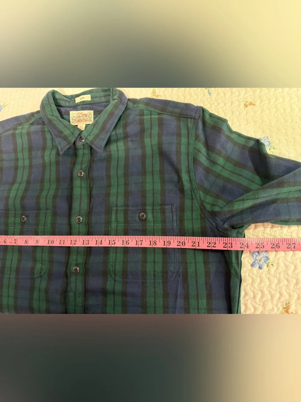 J. Crew NWOT Slim Mid Weight Flannel Double Brushed Button-Down Top Size XL